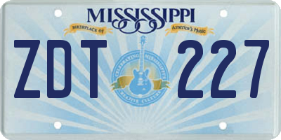 MS license plate ZDT227