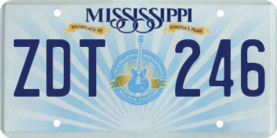 MS license plate ZDT246