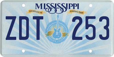 MS license plate ZDT253