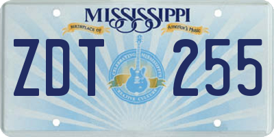 MS license plate ZDT255