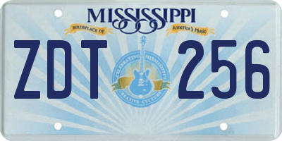 MS license plate ZDT256