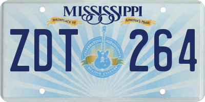 MS license plate ZDT264