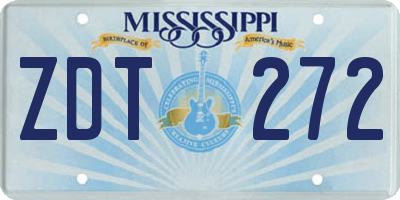 MS license plate ZDT272