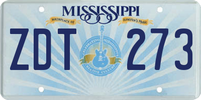 MS license plate ZDT273