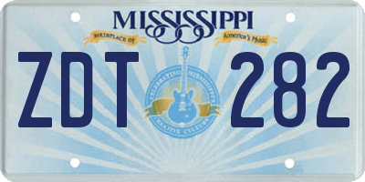 MS license plate ZDT282
