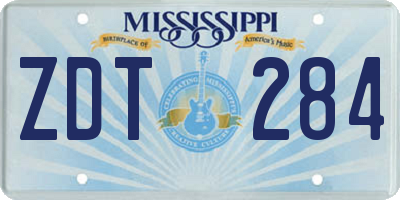 MS license plate ZDT284