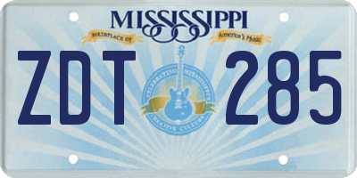 MS license plate ZDT285
