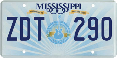MS license plate ZDT290