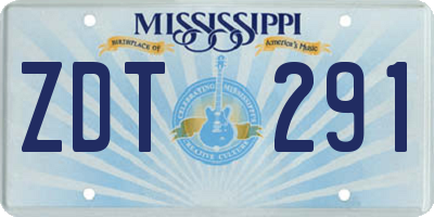 MS license plate ZDT291