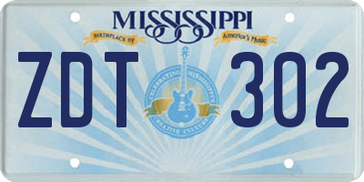MS license plate ZDT302