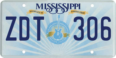 MS license plate ZDT306