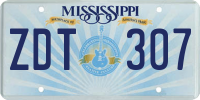 MS license plate ZDT307