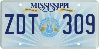 MS license plate ZDT309