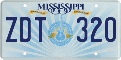MS license plate ZDT320