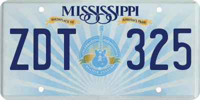 MS license plate ZDT325