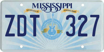 MS license plate ZDT327
