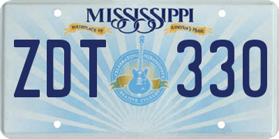 MS license plate ZDT330