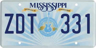MS license plate ZDT331