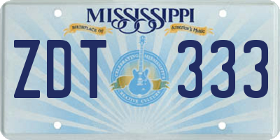 MS license plate ZDT333