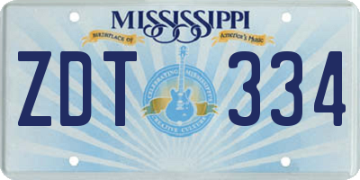 MS license plate ZDT334