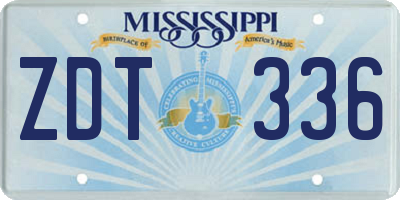 MS license plate ZDT336