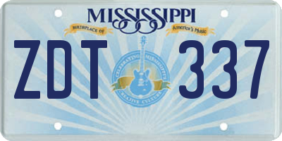 MS license plate ZDT337