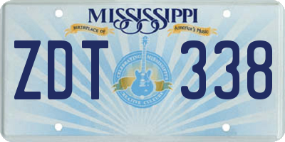 MS license plate ZDT338