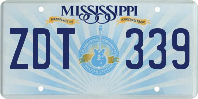 MS license plate ZDT339