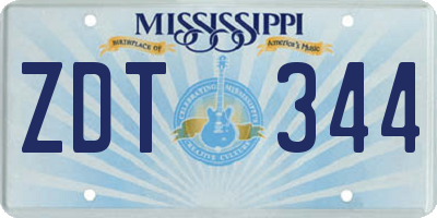 MS license plate ZDT344