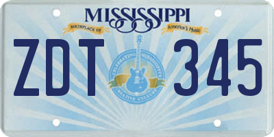MS license plate ZDT345