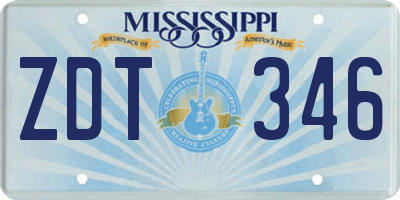 MS license plate ZDT346