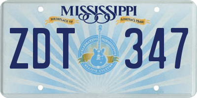 MS license plate ZDT347