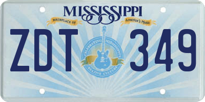 MS license plate ZDT349