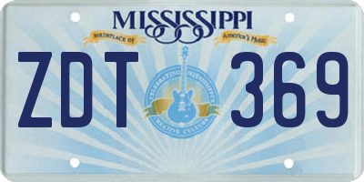 MS license plate ZDT369