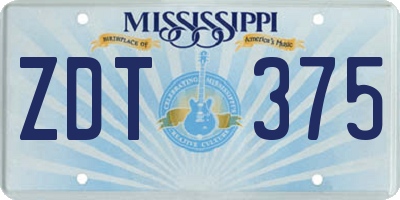 MS license plate ZDT375