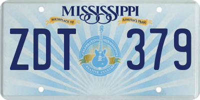 MS license plate ZDT379