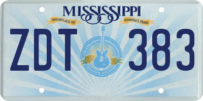 MS license plate ZDT383