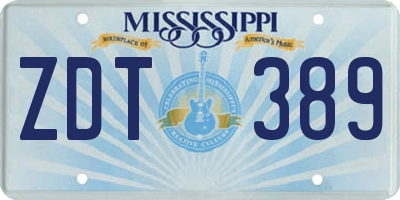 MS license plate ZDT389