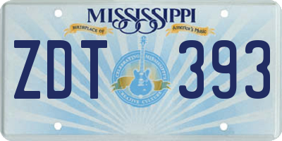 MS license plate ZDT393