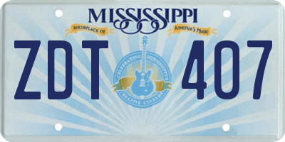 MS license plate ZDT407