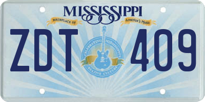 MS license plate ZDT409