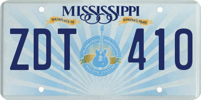 MS license plate ZDT410