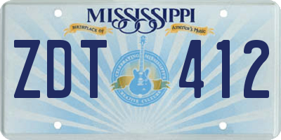 MS license plate ZDT412