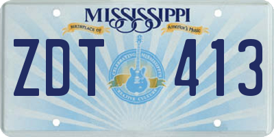 MS license plate ZDT413
