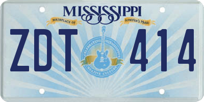 MS license plate ZDT414