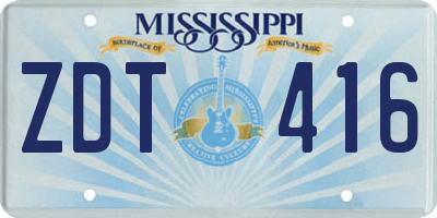 MS license plate ZDT416