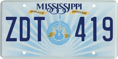 MS license plate ZDT419