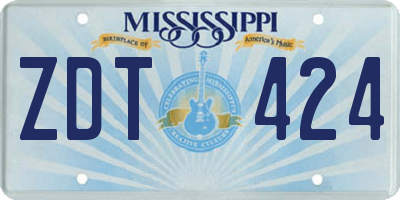 MS license plate ZDT424