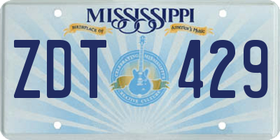 MS license plate ZDT429