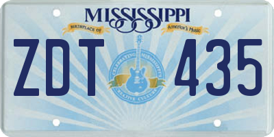 MS license plate ZDT435